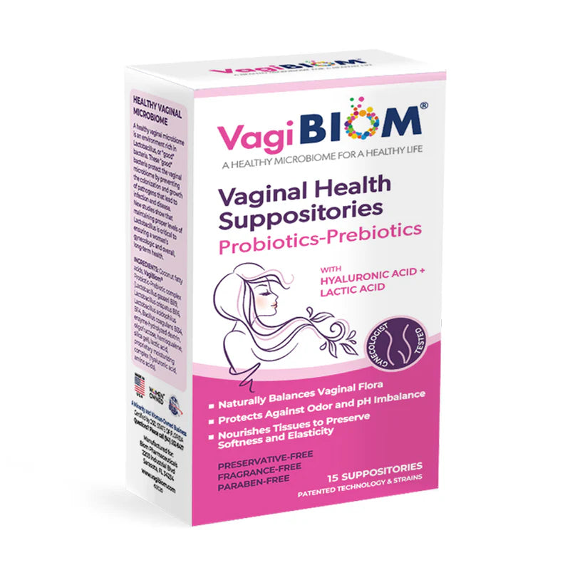 Vaginal Probiotic Suppository | Fragrance-free - 5 & 15 Count Suppository VagiBiom 15 Suppositories 