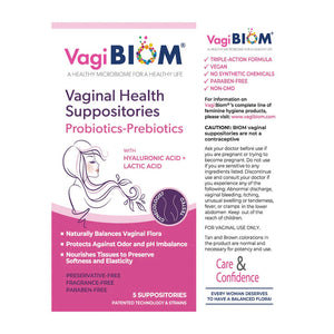 Vaginal Probiotic Suppository | Fragrance-free - 5 & 15 Count Suppository VagiBiom 