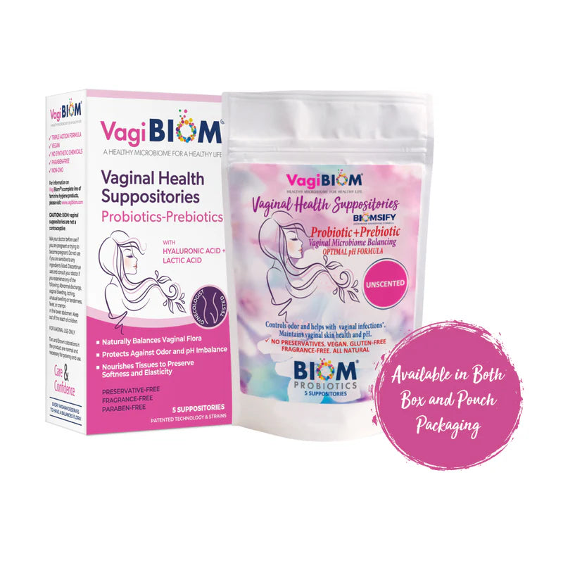 Vaginal Probiotic Suppository | Fragrance-free - 5 & 15 Count Suppository VagiBiom 