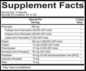 Vascuzyme | Multi-Enzyme Formula - 120 & 240 Capsules Oral Supplements Ortho Molecular Products 