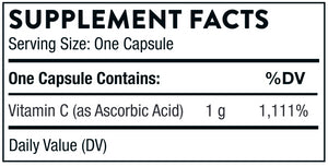 Vitamin C | Ascorbic Acid | 1 g - 60 Capsules Oral Supplements Thorne 