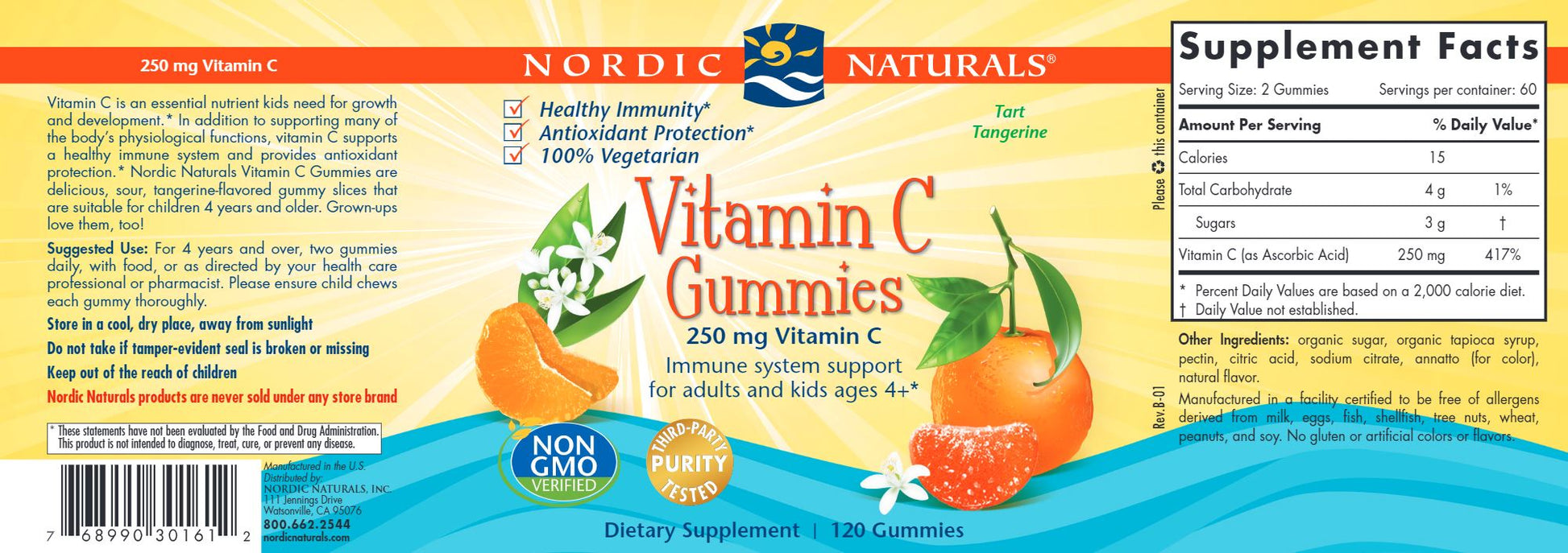 Vitamin C Gummies Kids | Immune Support - 250 mg - 60 & 120 Gummies Gummies Nordic Naturals 