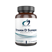 Load image into Gallery viewer, Vitamin D Supreme | With Vitamin K1 + K2 - 30, 60 &amp; 180 Capsules Oral Supplements Designs For Health 60 Capsules 