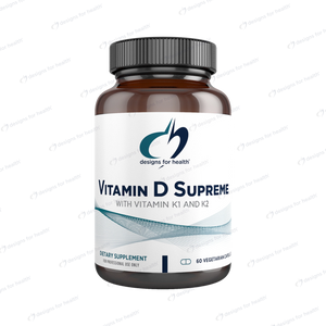 Vitamin D Supreme | With Vitamin K1 + K2 - 30, 60 & 180 Capsules Oral Supplements Designs For Health 60 Capsules 