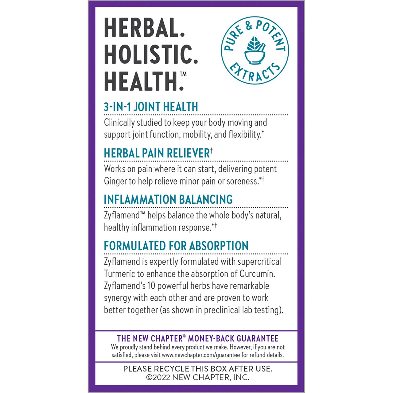 Zyflamend™ | Herbal Pain Relief - 60, 120 and 180 Capsules Oral Supplements New Chapter 