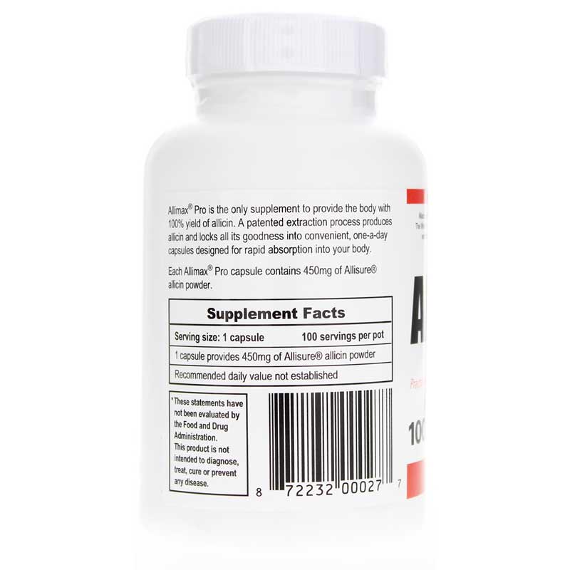 AlliMax Pro | Potent Allicin Extract 450 mg - 100 Capsules Oral Supplement AlliMax 