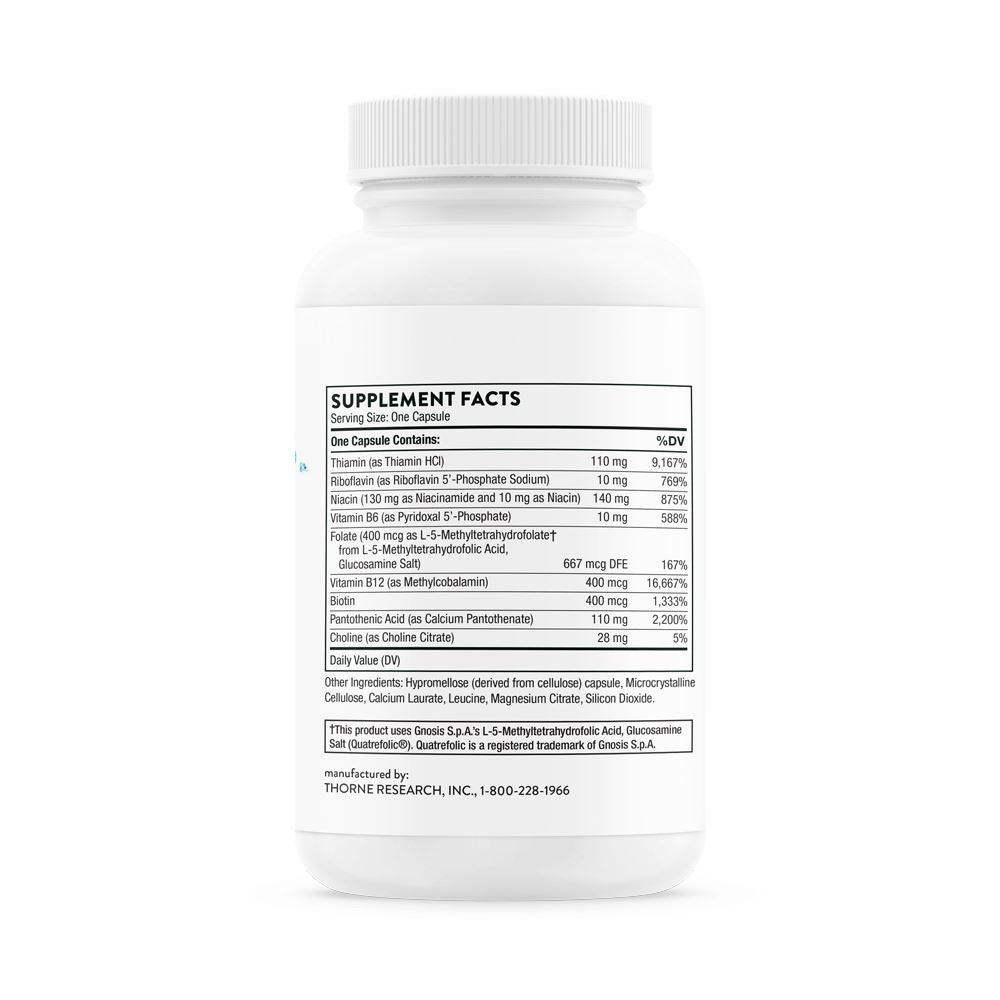 Basic B Complex | Active Forms of B Vitamins - 60 Capsules Oral Supplements Thorne 
