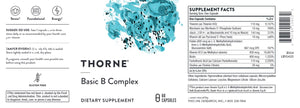 Basic B Complex | Active Forms of B Vitamins - 60 Capsules Oral Supplements Thorne 