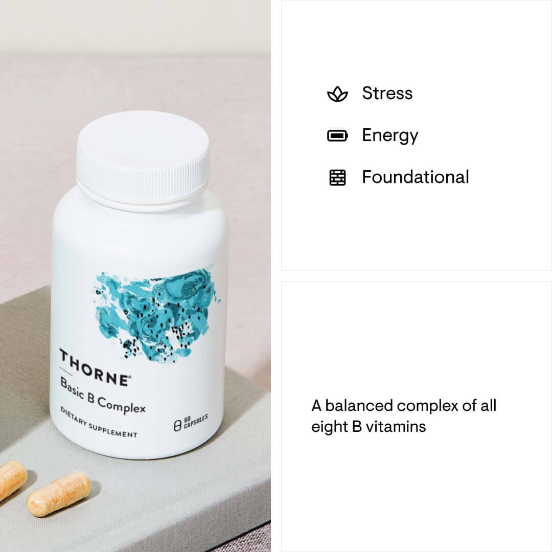Basic B Complex | Active Forms of B Vitamins - 60 Capsules Oral Supplements Thorne 