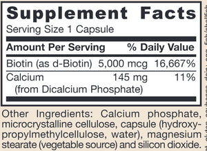 Biotin | Supports Healthy Hair, Skin and Nails | 5 mg - 100 Capsules Oral Supplements Jarrow Formulas 