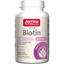 Load image into Gallery viewer, Biotin | Supports Healthy Hair, Skin and Nails | 5 mg - 100 Capsules Oral Supplements Jarrow Formulas 