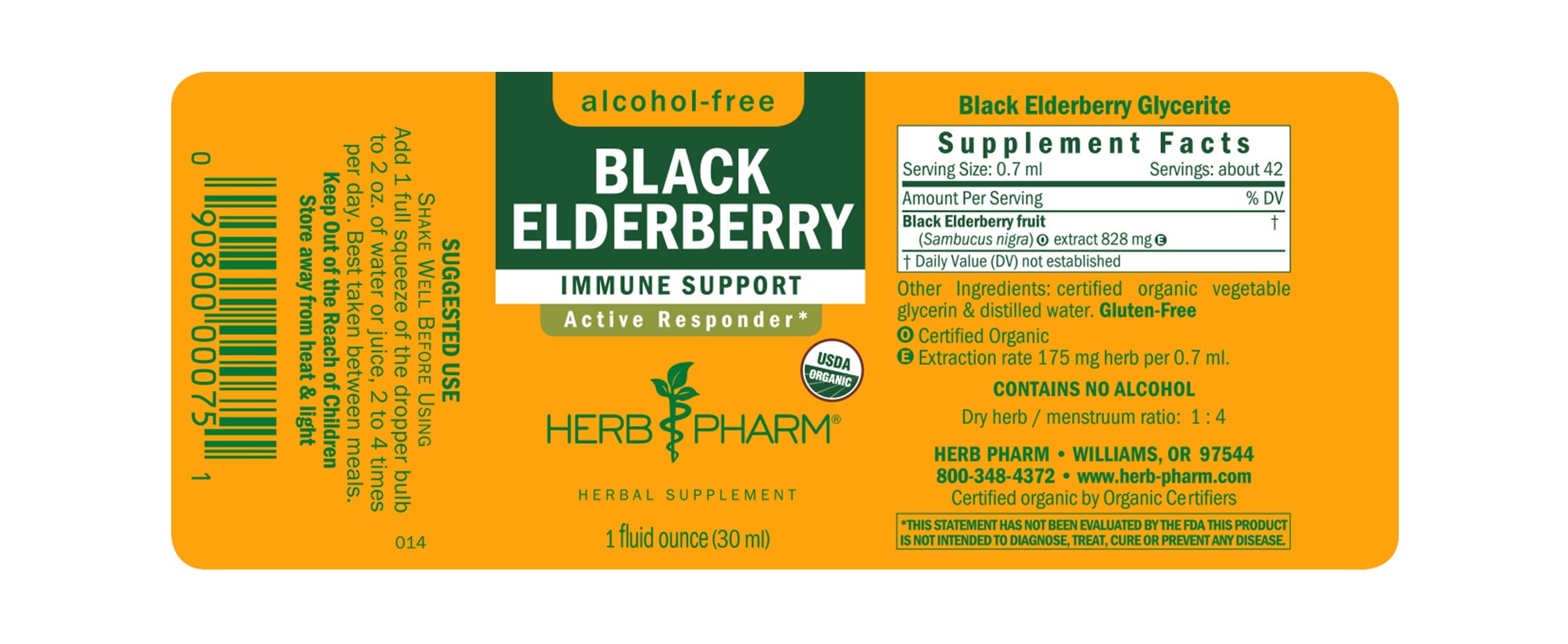 Black Elderberry Tincture | Alcohol Free - 1 Fl oz. Tinctures Herb-Pharm 