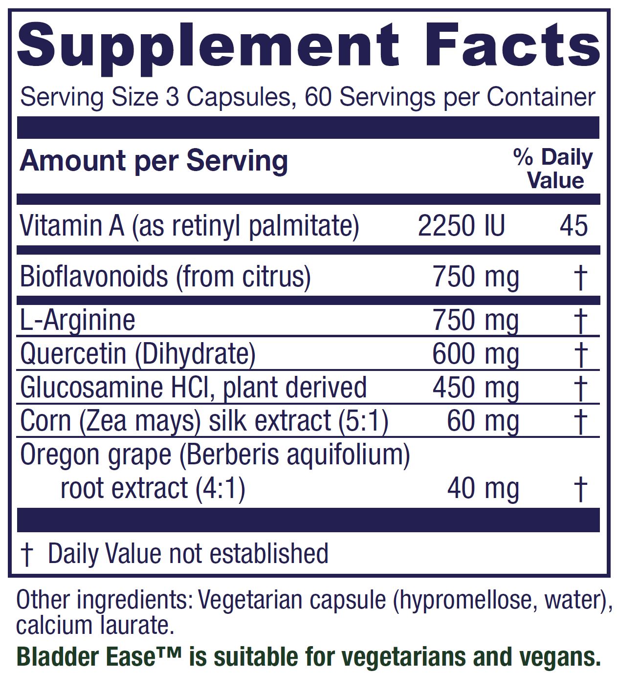 Bladder Ease | Specialty Blend - 180 Capsules Oral Supplements Vitanica 
