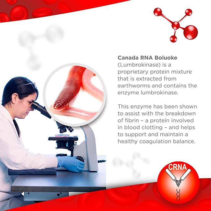Boluoke® Lumbrokinase | RNA Supplement - 60 or 120 capsules Oral Supplement Canada RNA 