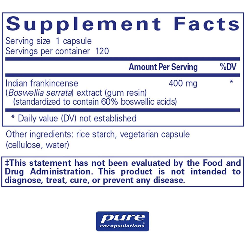 Boswellia Complex | High Potency - 120 capsules Oral Supplement Pure Encapsulations 
