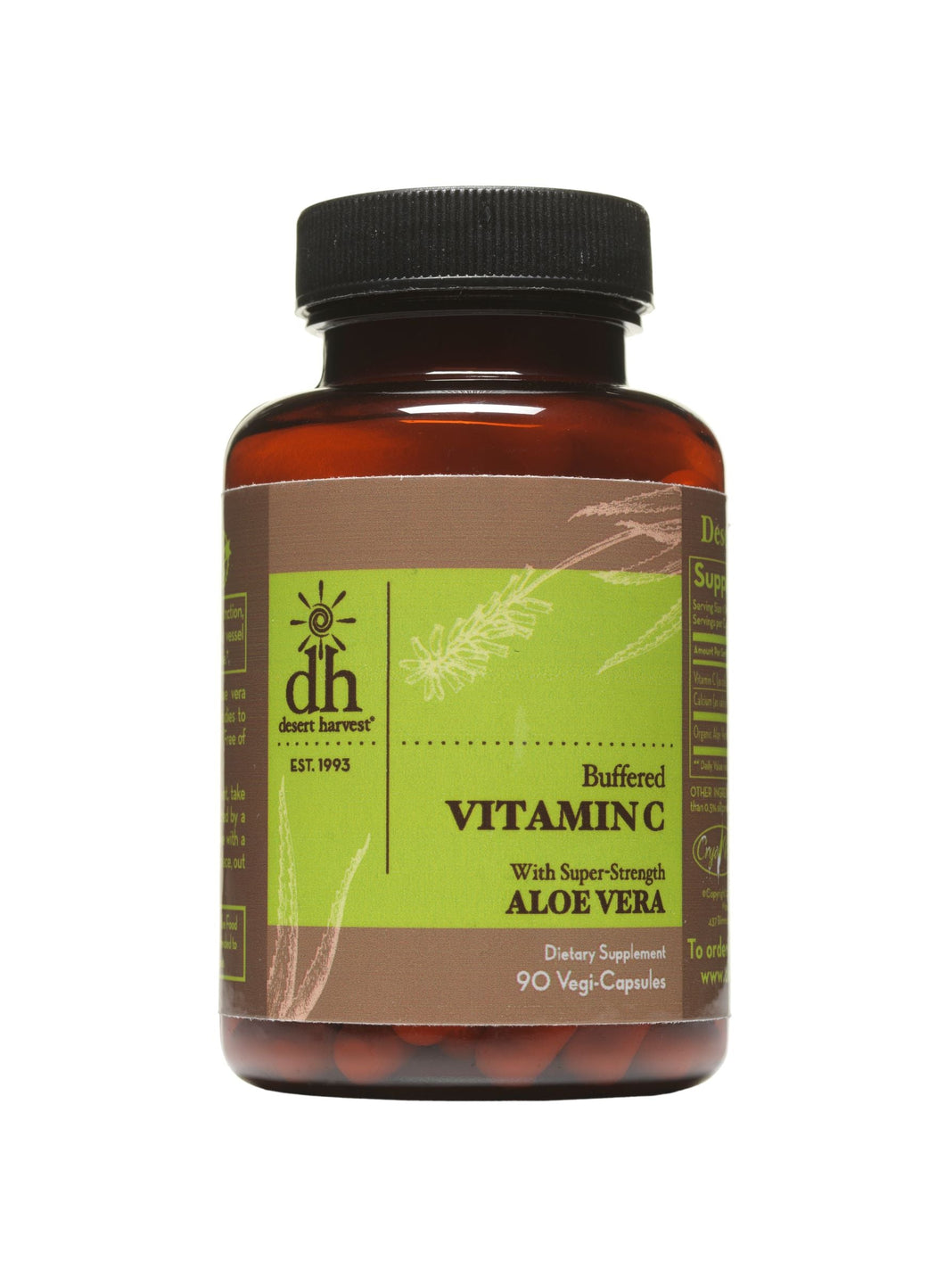 Buffered Vitamin C | with Super-Strength Aloe Vera - 90 Capsules Oral Supplement Desert Harvest 
