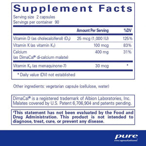 Calcium K/D | Supports Bone & Cardiovascular Health - 180 Capsules Vitamins & Supplements Pure Encapsulations 