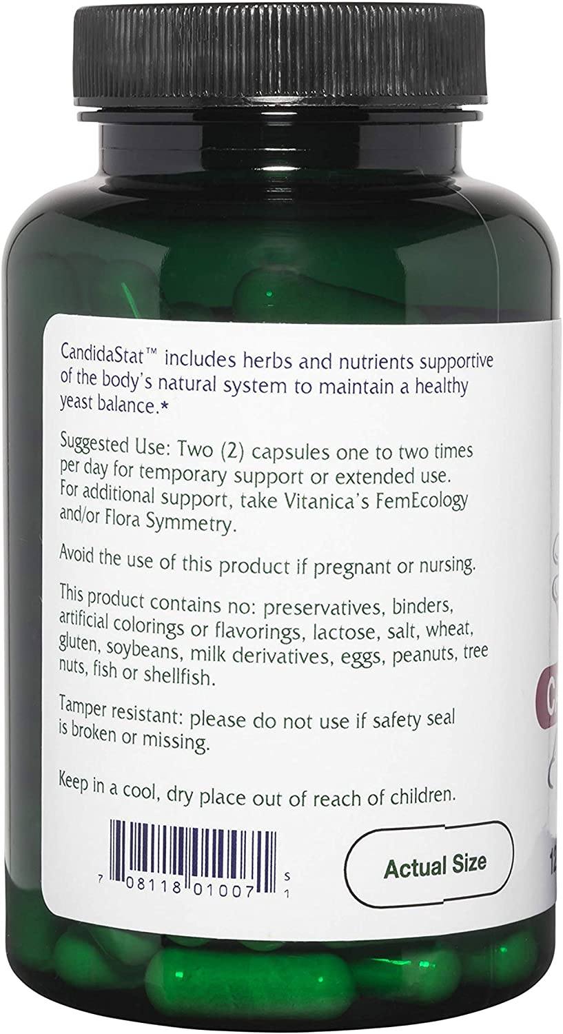 CandidaStat | Yeast Infection Supplements - 60 & 120 Vegetarian Capsules Oral Supplement Vitanica 
