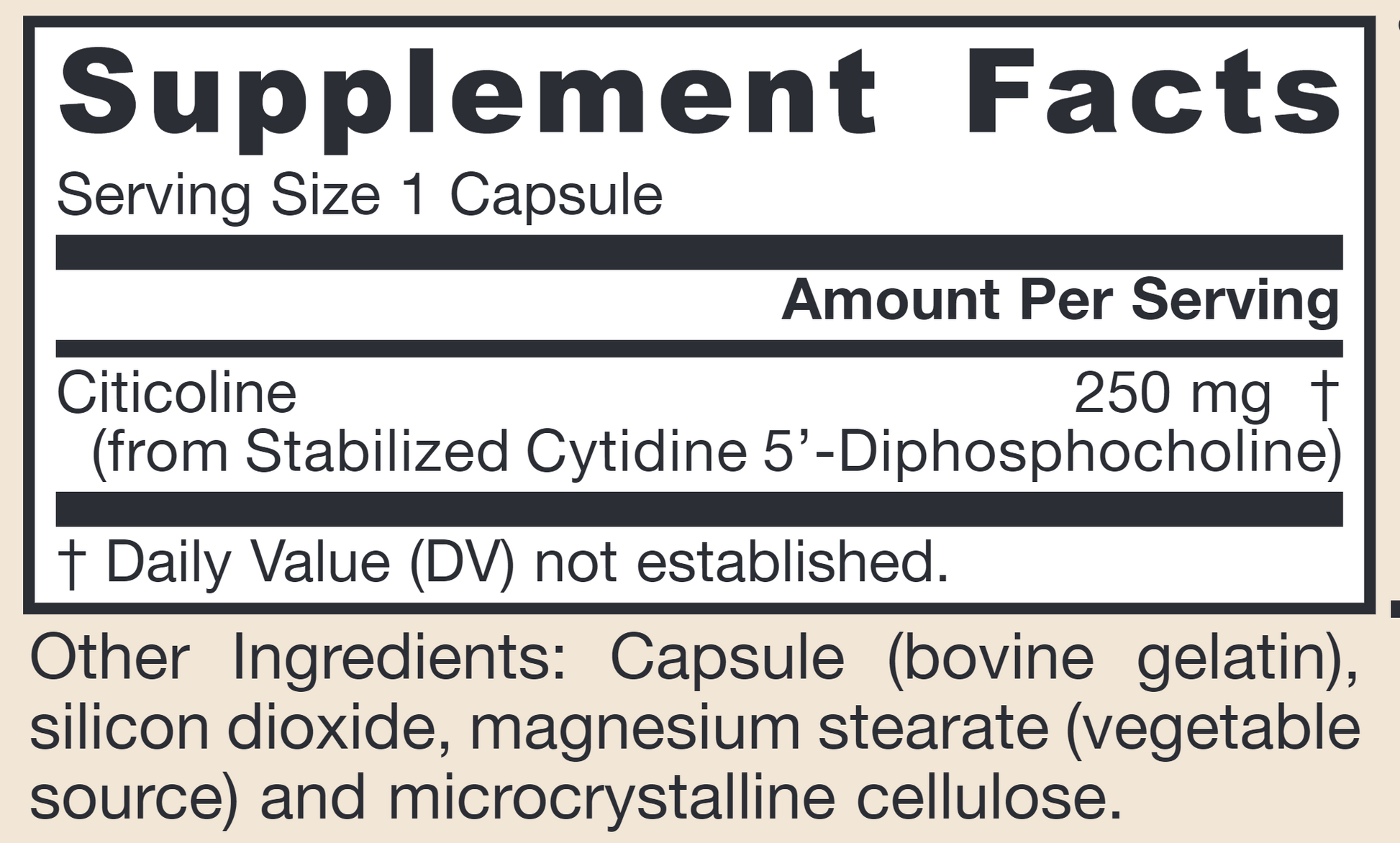 Citicoline CDP Choline | 250 mg - 60 caps Oral Supplements Jarrow Formulas 