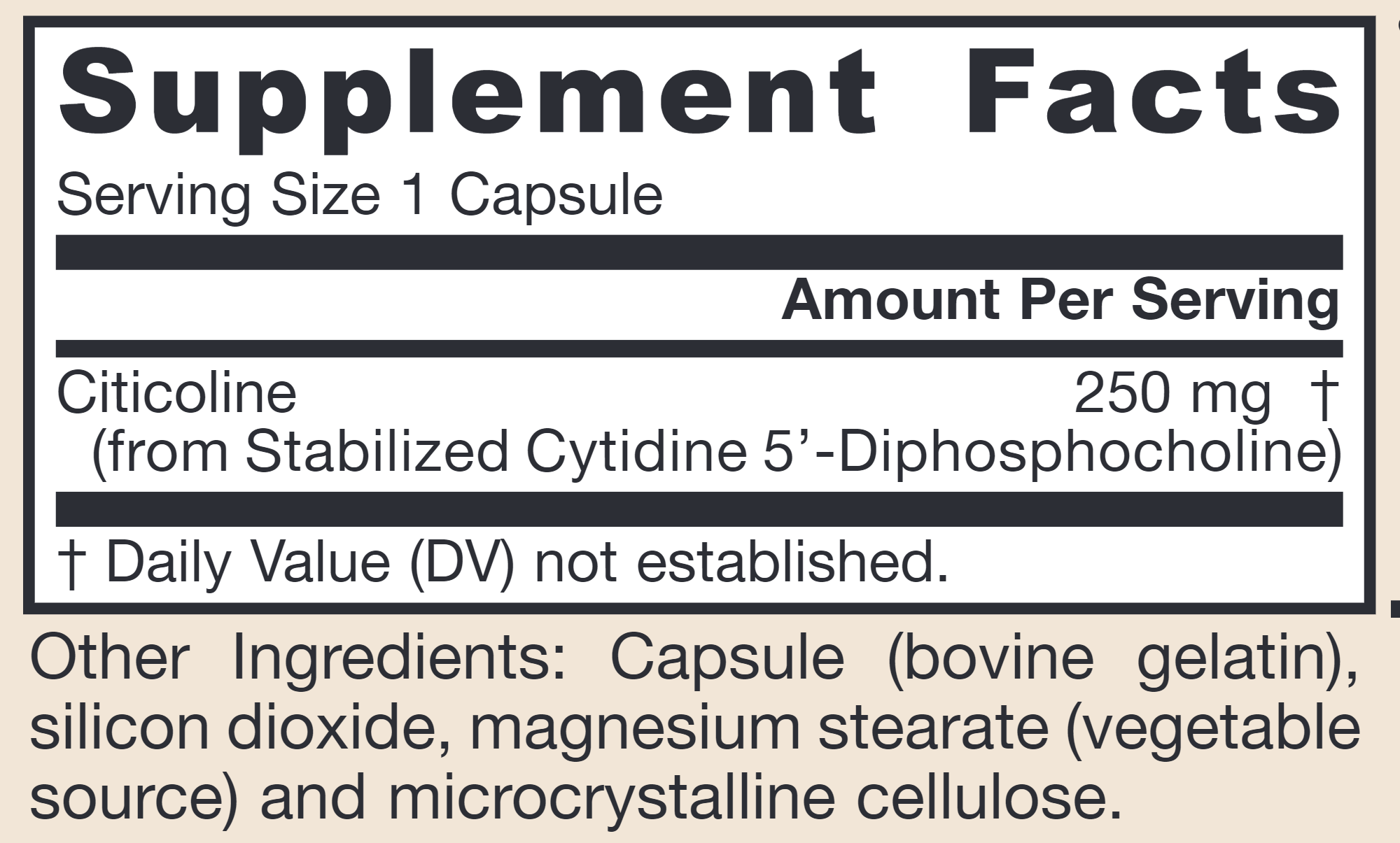 Citicoline CDP Choline | 250 mg - 60 caps Oral Supplements Jarrow Formulas 