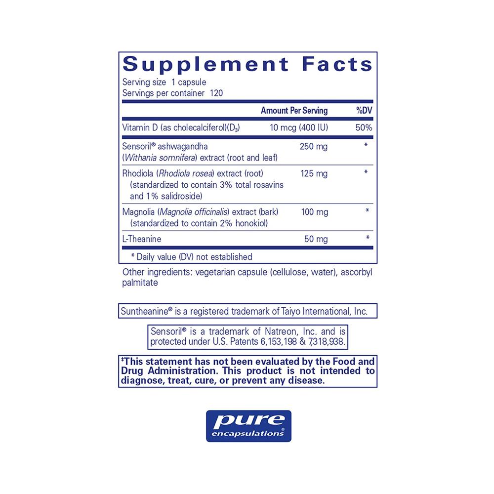 Cortisol Calm | Cortisol Manager - 120 capsules Oral Supplement Pure Encapsulations 