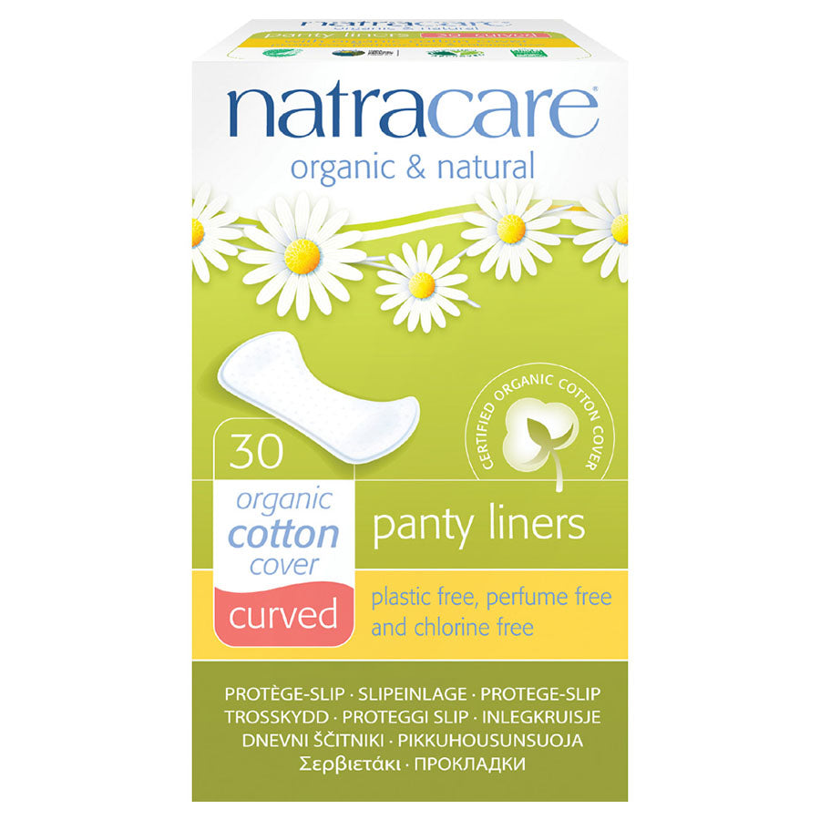 Curved Panty Liners | Organic Cotton - 30 Liners Feminine Pads & Protectors NatraCare 