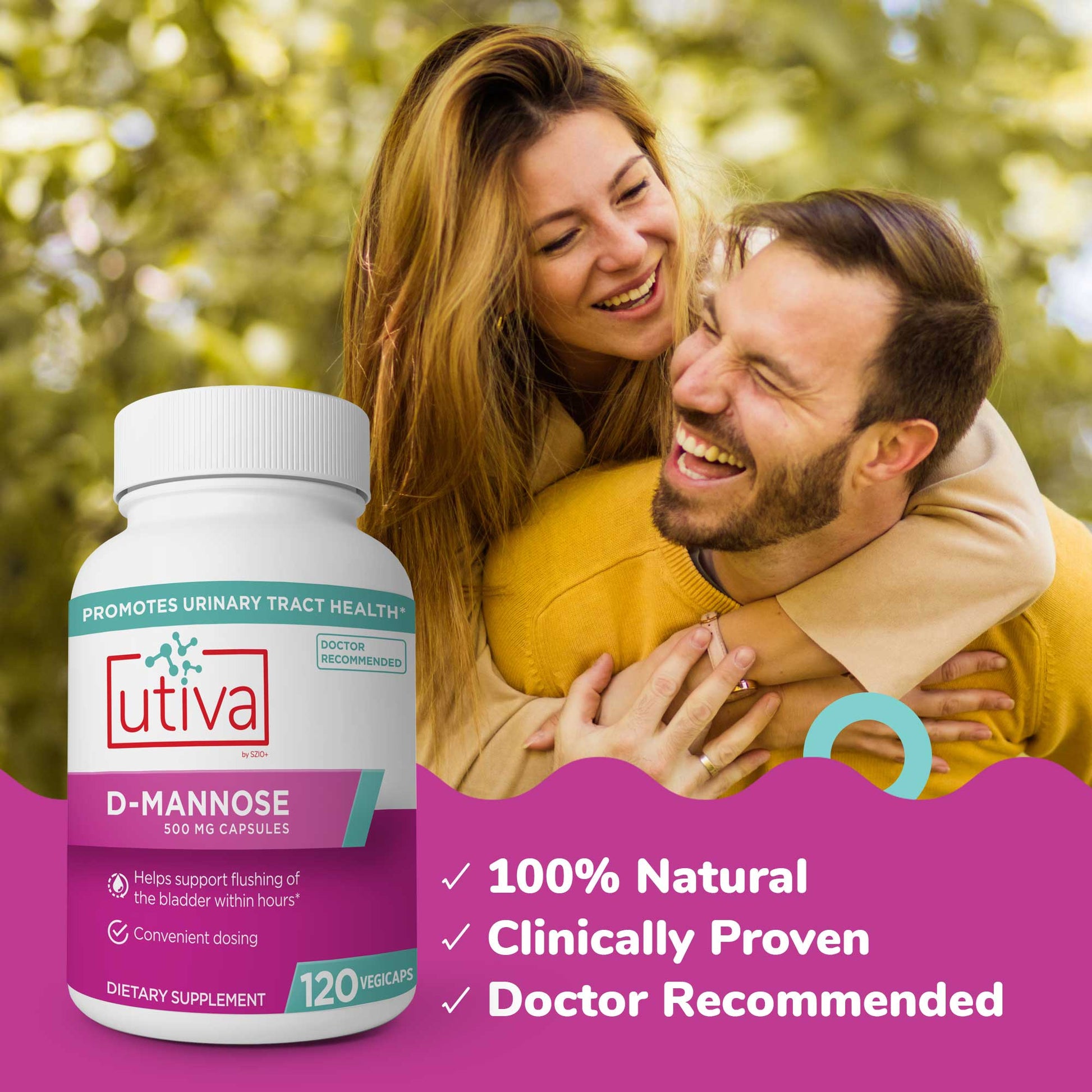 D-Mannose | 500 mg - 120 Capsules Oral Supplements Utiva 