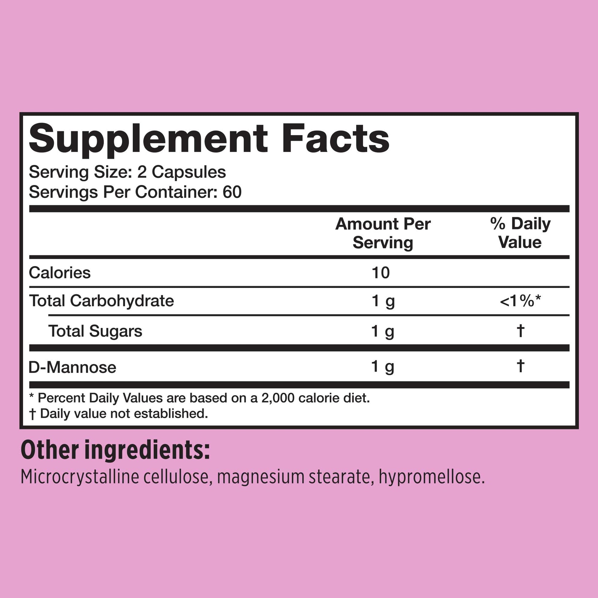 D-Mannose | 500 mg - 120 Capsules Oral Supplements Utiva 