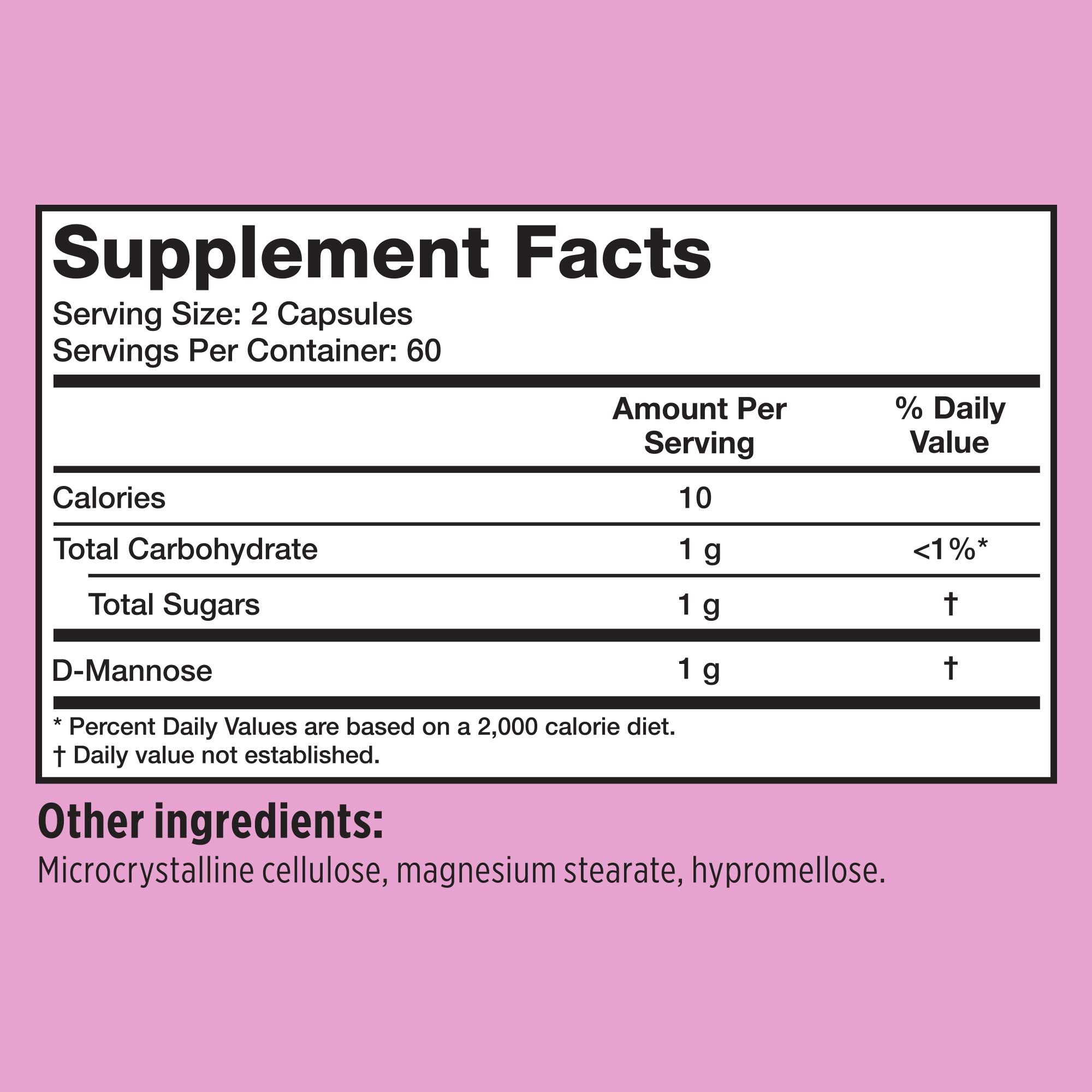 D-Mannose | 500 mg - 120 Capsules Oral Supplements Utiva 