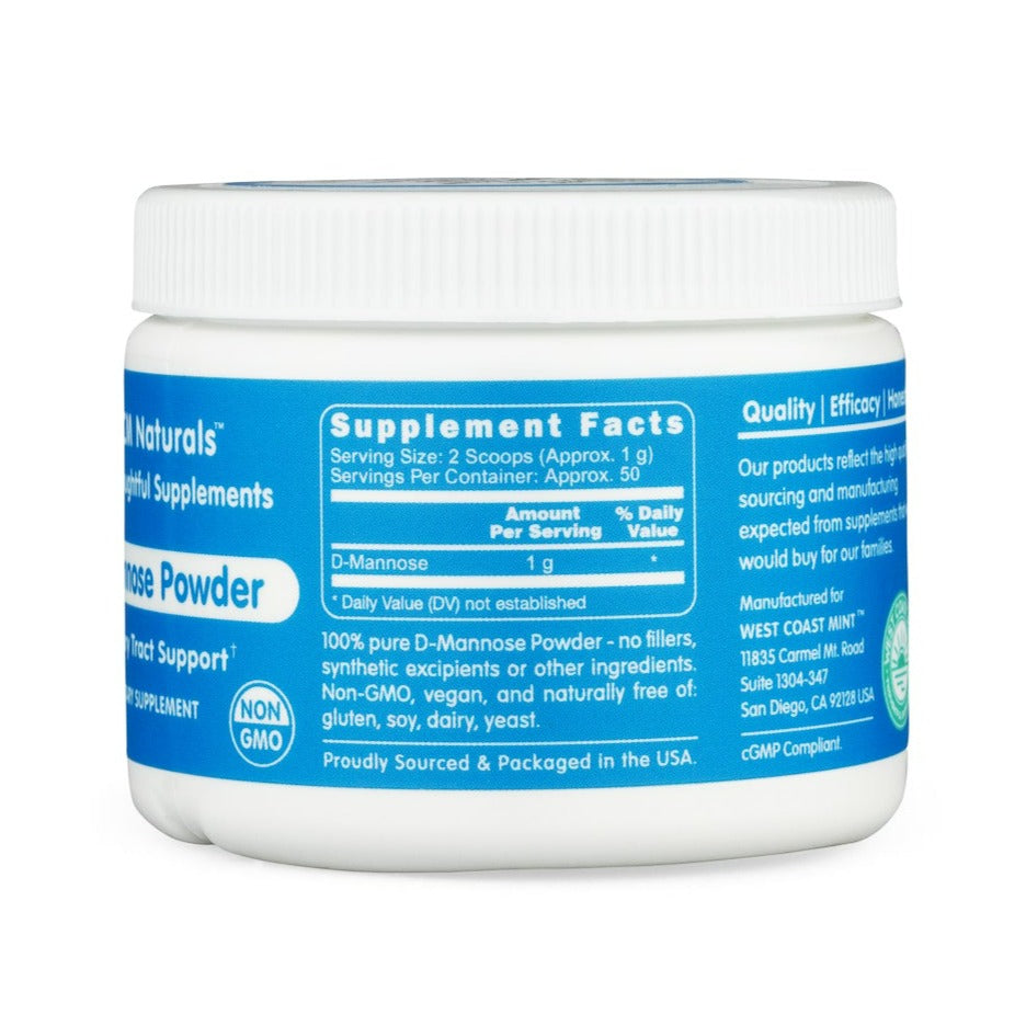 D-Mannose Powder | 100% Pure D-Mannose - 50g & 100g powder Oral Supplement West Coast Mint 