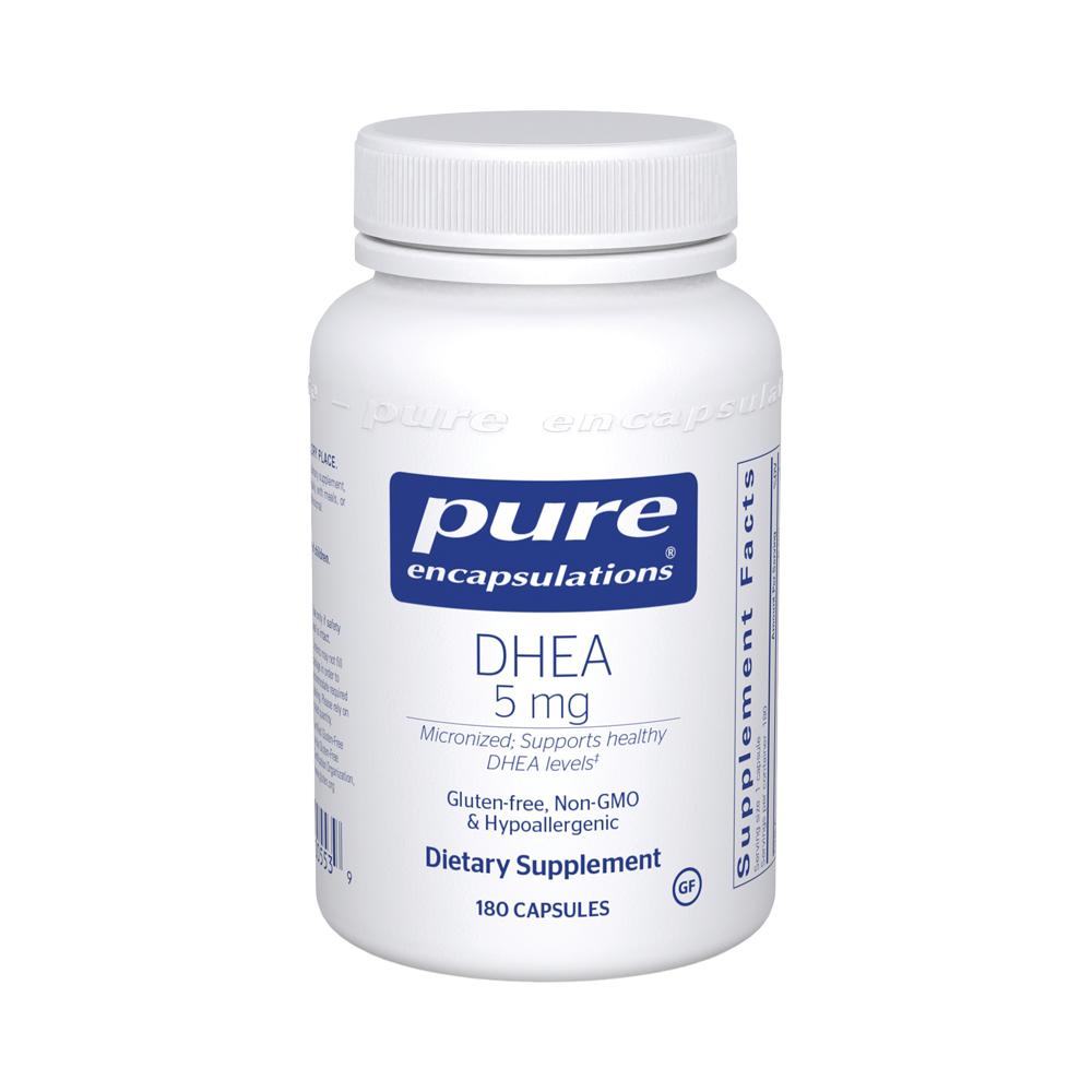 DHEA | Hypoallergenic Micronized DHEA - 5mg. 180 capsules Oral Supplement Pure Encapsulations 