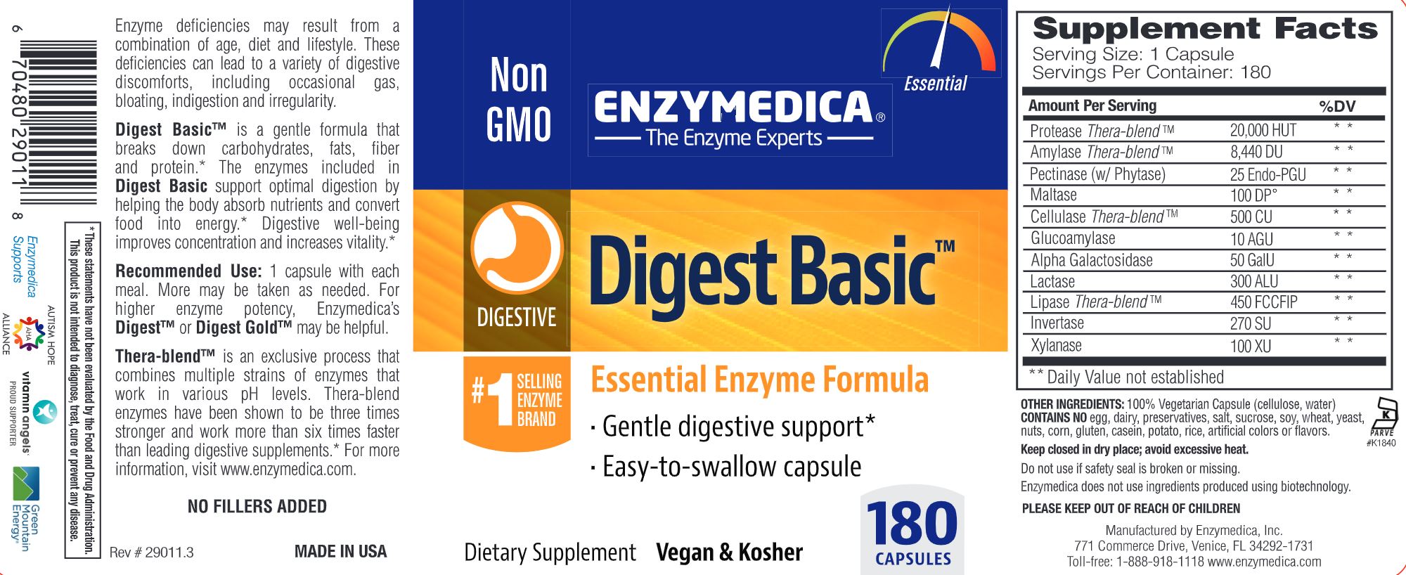 Digest Basic | Gentle Digestive Support - 180 Capsules