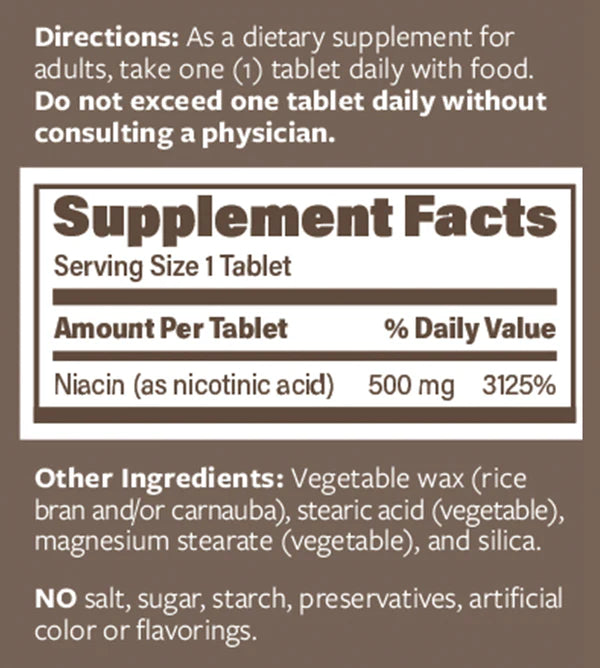 ENDUR-ACIN® Extended Release Niacin (Nicotinic Acid) | 500 mg - 100 Tablets Oral Supplements Endurance Products 
