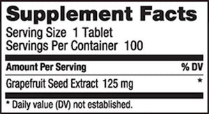 Grapefruit Seed Extract | High Potency | 125 mg - 100 Tablets Oral Supplements NutriBiotic 