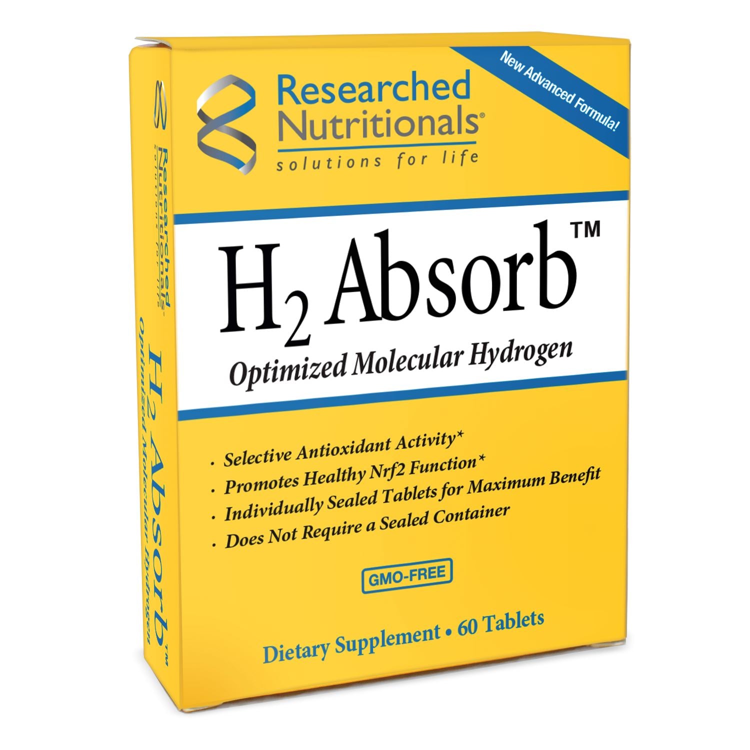 H2 Absorb | Molecular Hydrogen - 60 Tablets Oral Supplement Researched Nutritionals 