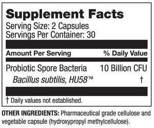 HU58™ | Single-Strain Probiotic - 60 Capsules Oral Supplements MicroBiome Labs 