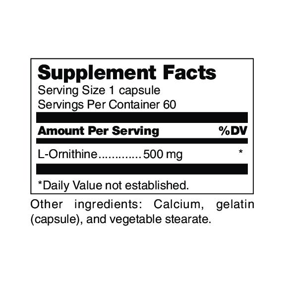 L-Ornithine | L-alpha-Amino Acids - 500 mg. 60 capsules Oral Supplement Douglas Laboratories 