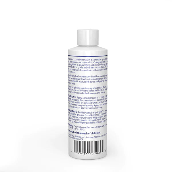 Magnesium L-Arginine Cream | Soothing Topical Cream - 8 oz (226 g) Topical Application NutraSal 