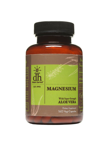 Magnesium Oxide | with Super-Strength Aloe Vera - 160 Capsules Oral Supplement Desert Harvest 