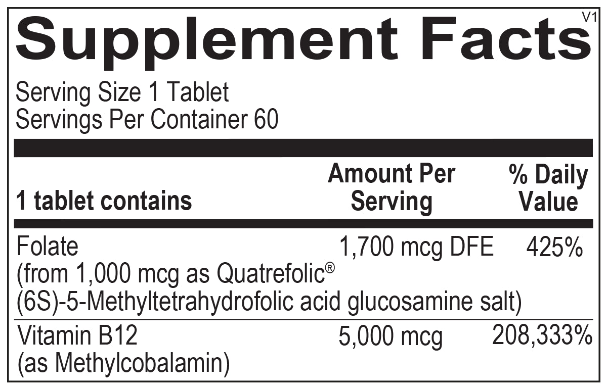 Methyl B12 | Bioavailable - 60 Tablets Oral Supplements Ortho Molecular Products 