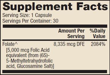 Methyl Folate | Detox Support | 5 mg - 30 Capsules Oral Supplements Dr. Mercola 