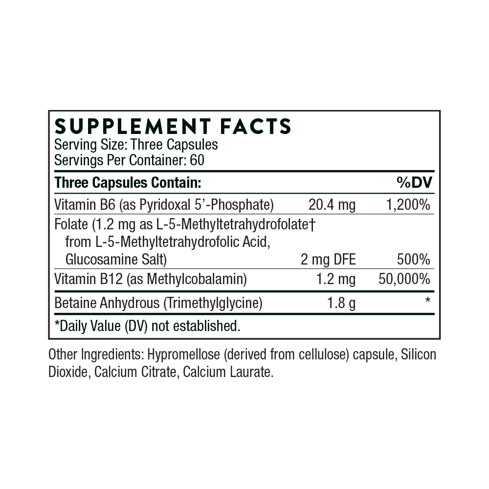 Methyl-Guard® | Betaine Anhydrous Trimethylglycine - 180 capsules Oral Supplement Thorne 
