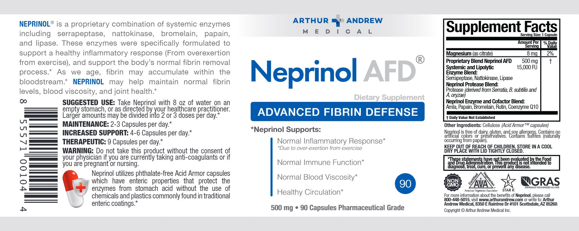Neprinol AFD®| Supports healthy joint and circulatory function - 90, 150 & 300 Capsules Oral Supplements Arthur Andrew 