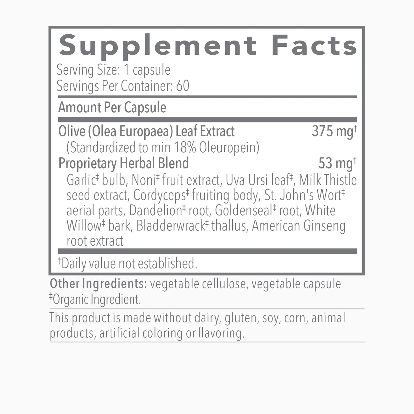 Olivirex® | High Potency Olive Leaf Formula | Defend - 60 Capsules Oral Supplements Biocidin Botanicals 