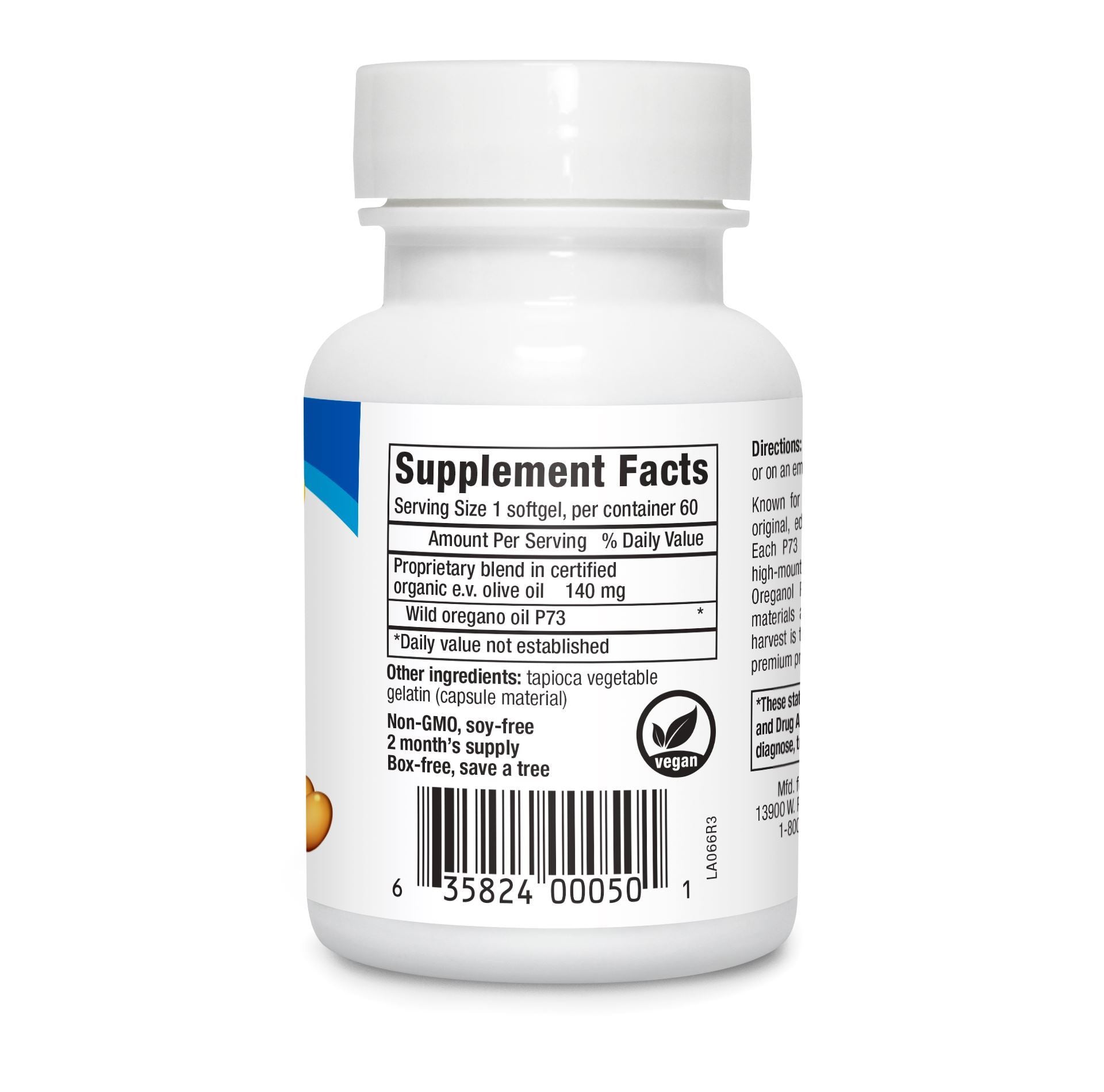 Oreganol P73 | Oregano Softgels - 60 softgels Oral Supplement North American Herb & Spice 