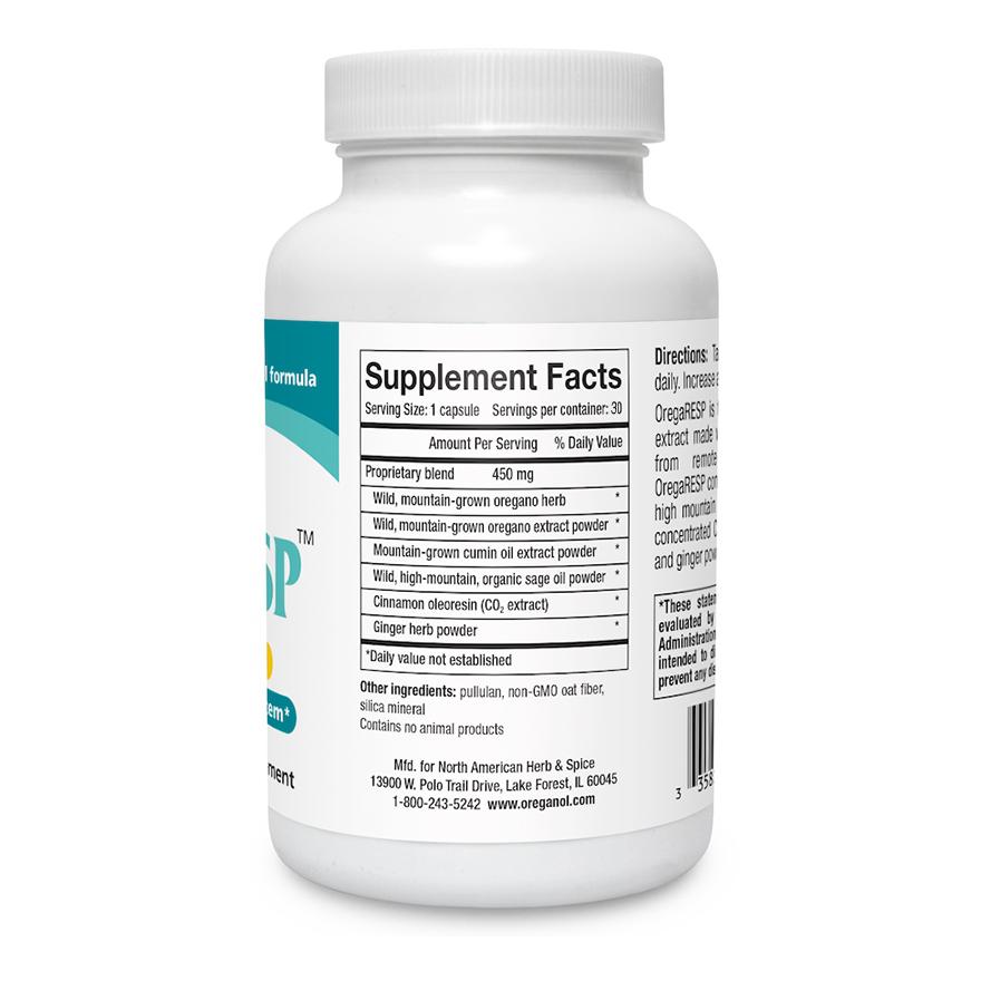 OregaRESP | Respiratory Support - 30 veggie caps Oral Supplement North American Herb & Spice 