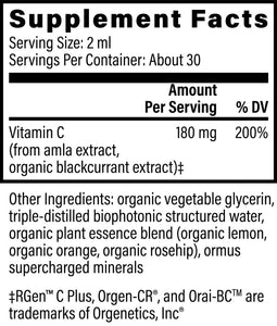 Organic Liquid Vitamin C | Immune Support - 2 fl oz Oral Supplements Global Healing 