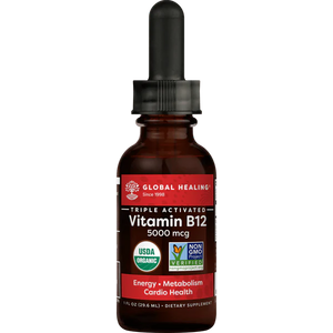 Organic Vitamin B12 Liquid | 5,000 mcg - 1 & 2 fl oz Oral Supplements Global Healing 