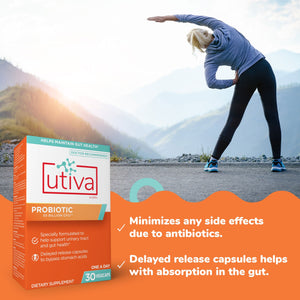 Probiotic | Urinary Tract & Gut Health - 30 Capsules Oral Supplements Utiva 