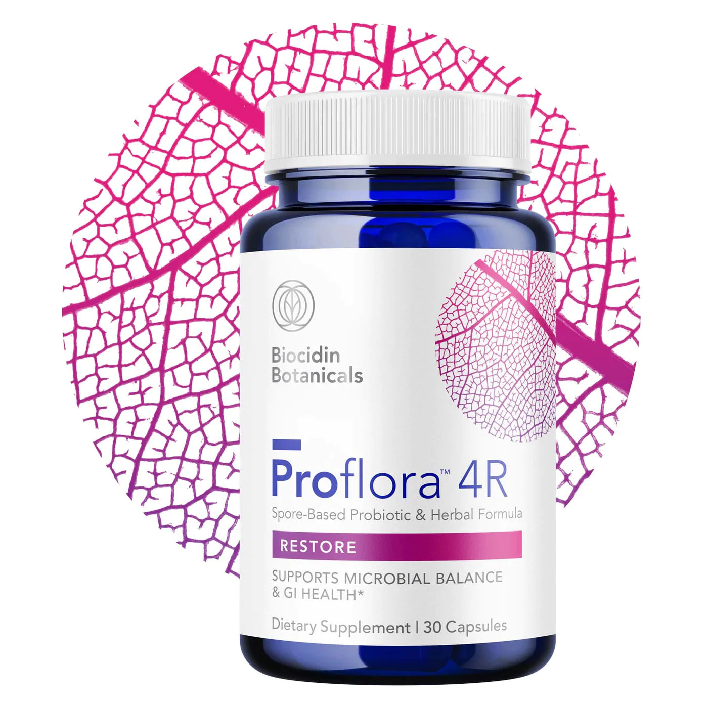 Proflora 4R | Spore-based Probiotic & Herbal Formula | Restore - 30 Capsules Oral Supplements Biocidin Botanicals 